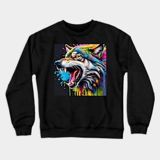 Colorful Wolf Crewneck Sweatshirt